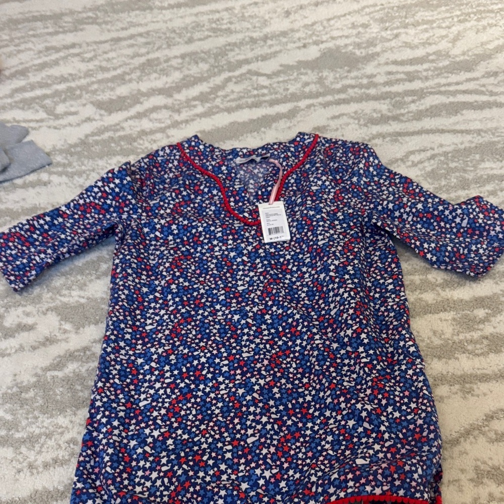 Vineyard Vines Kids Blue and Red Floral Blouse